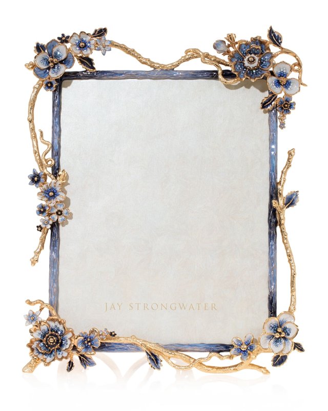 Indigo Floral Branch Frame, 8" x 10"